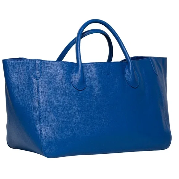 Beck Bag Classic Leather Handbag Tote in Havana Blue - Picture 1 of 16